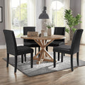 Lacoo Urban Style PU Leather Dining Chairs with Wood Legs (Set of 4)