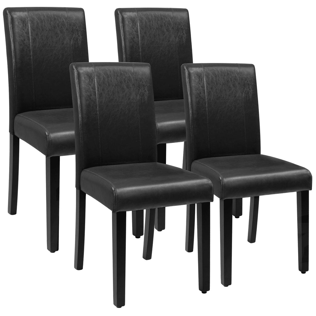 Lacoo Urban Style PU Leather Dining Chairs with Wood Legs (Set of 4)