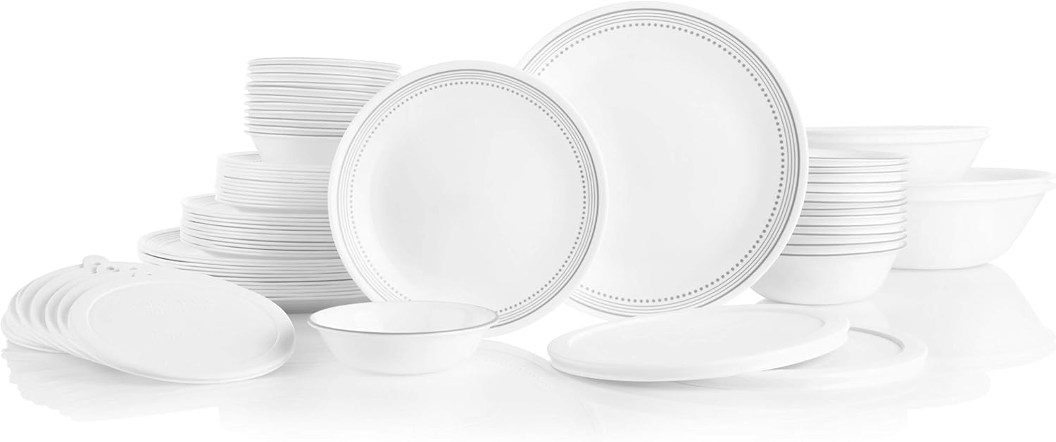 Corelle Mystic Gray 78-Piece Glass Dinnerware Set