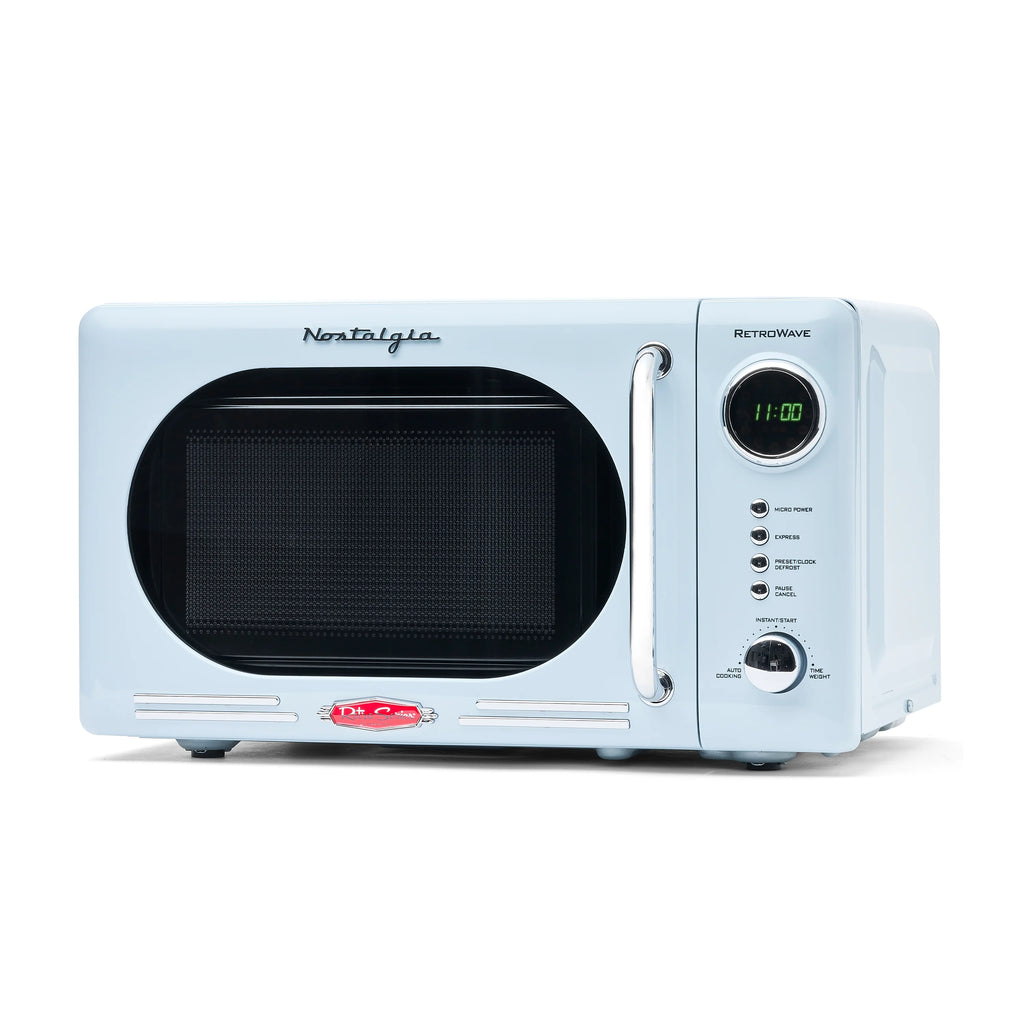 Nostalgia Retro 0.7 Cu Ft 700W Compact Countertop Microwave (Blue)