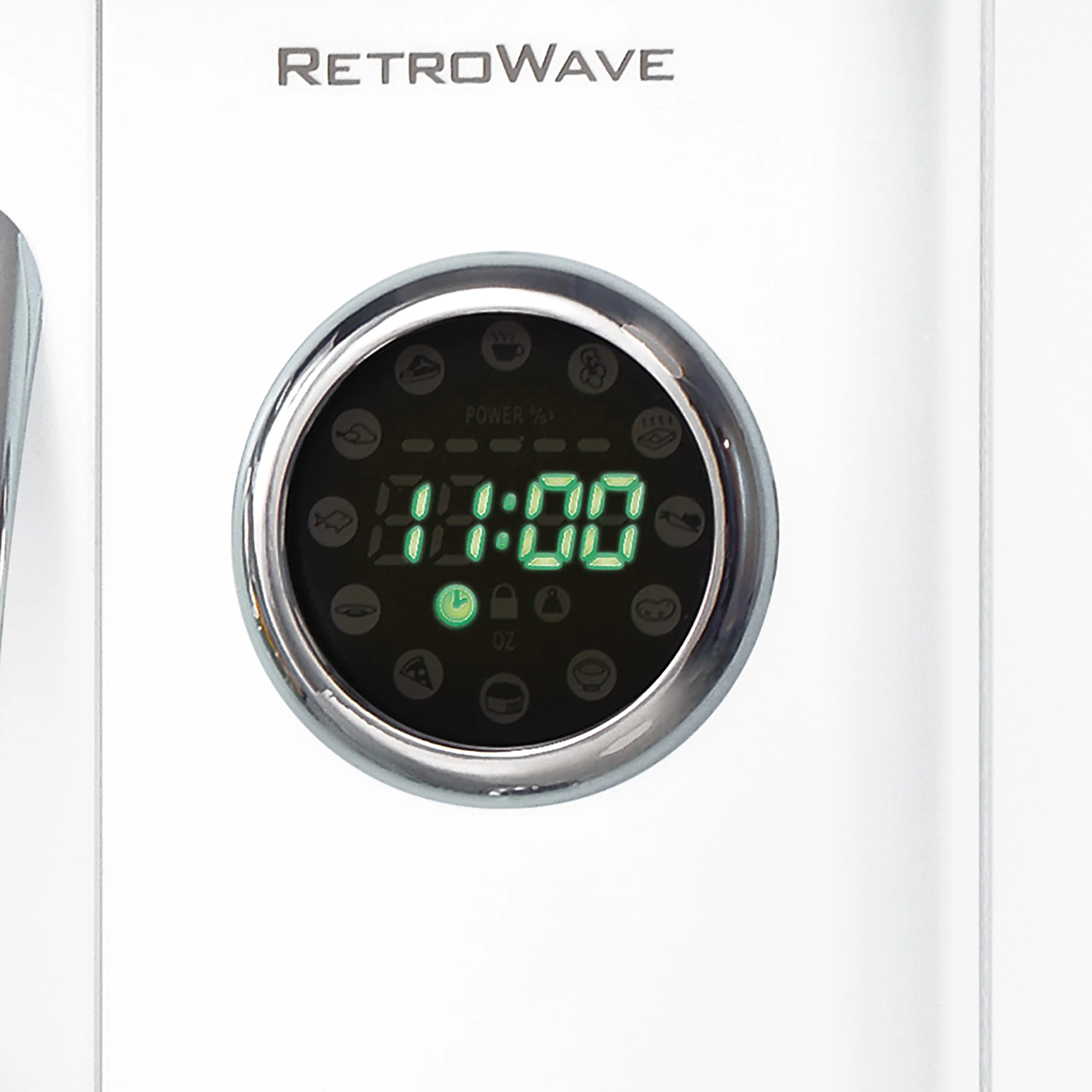 Nostalgia Retro 0.9 Cu Ft 800W Vintage Countertop Microwave (White)