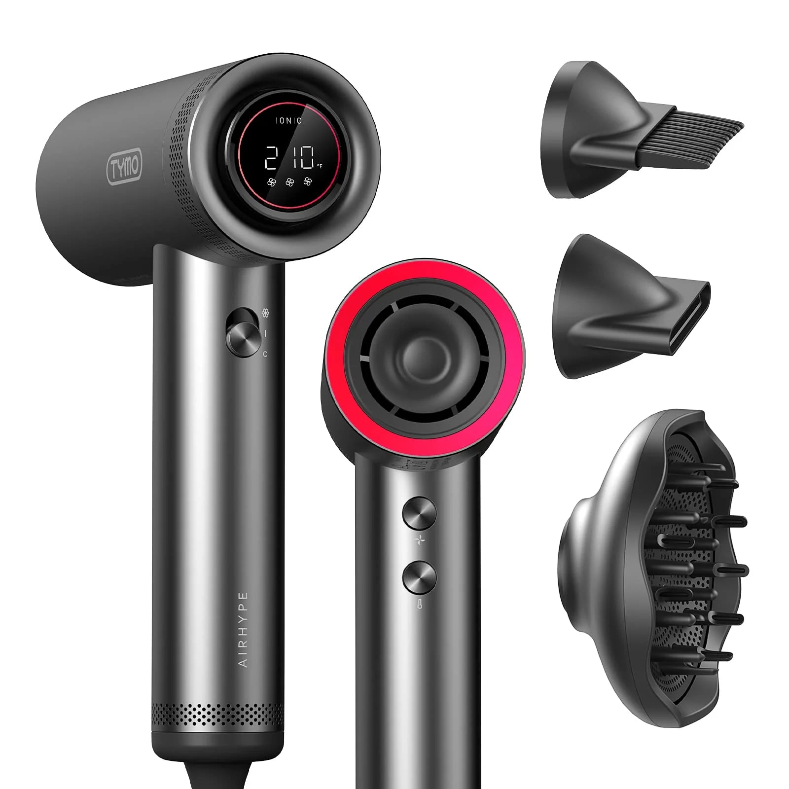 Tymo 1500W Ionic Hair Dryer with Diffuser for Curly Hair