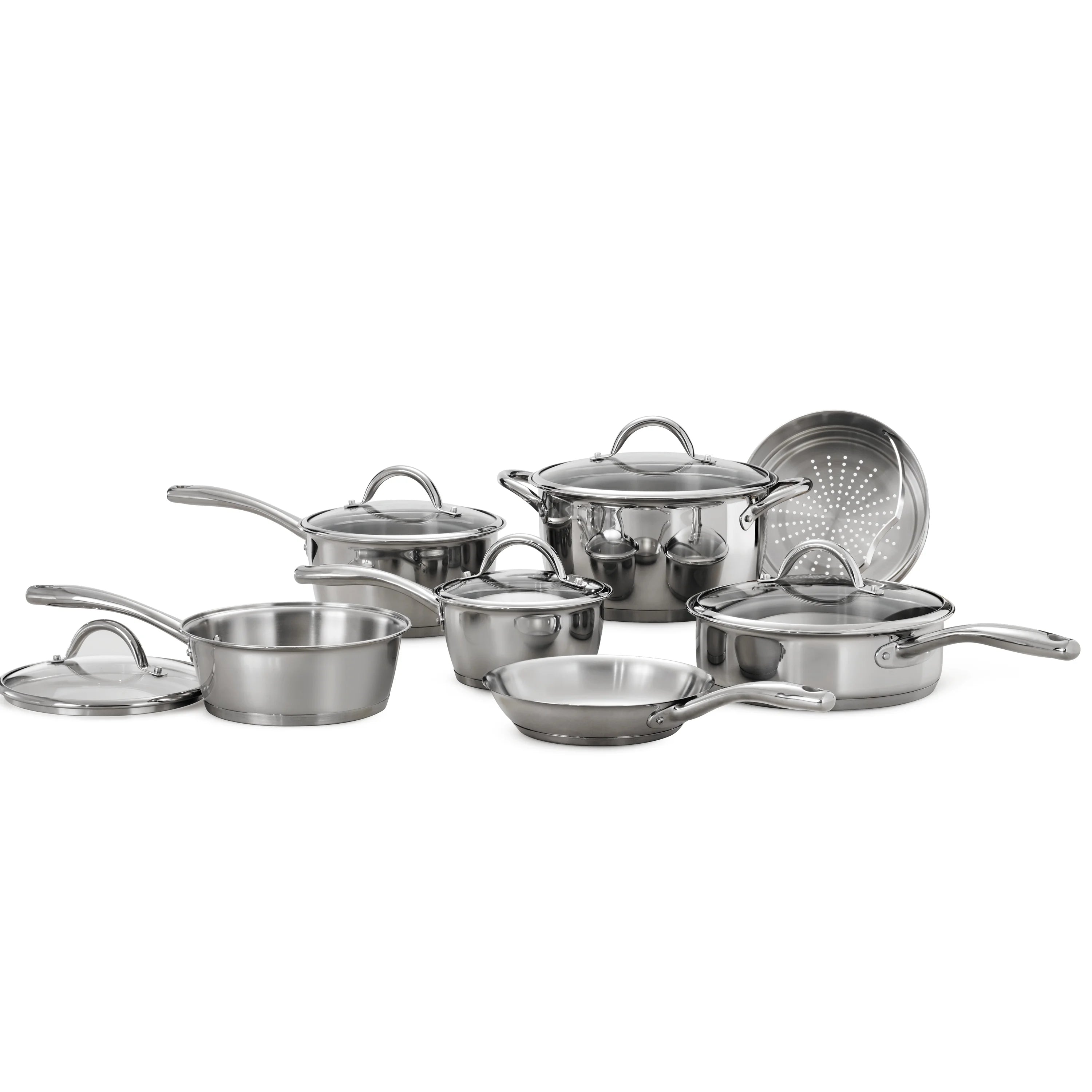 Tramontina Gourmet Tri-Ply Base Stainless Steel 12-Piece Cookware Set