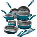Rachael Ray 15-Piece Non-Stick Cookware Set (Marine Blue)