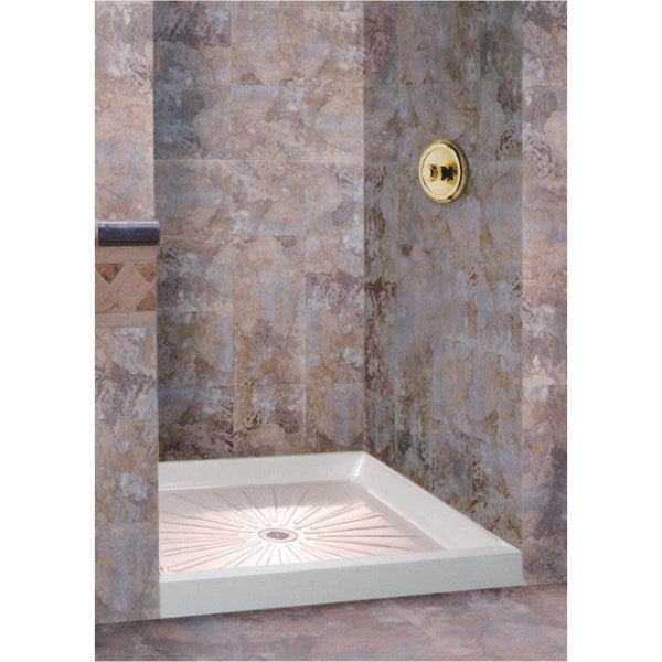 Mustee Durabase 36x36-Inch Center Drain Shower Floor Base
